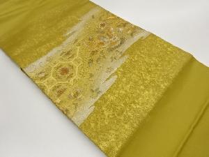 汕頭刺繍金彩鴛鴦・花唐草に蜀江文様名古屋帯